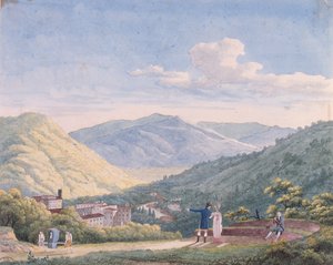 Veduta di Bagni di Lucca, ottobre 1813